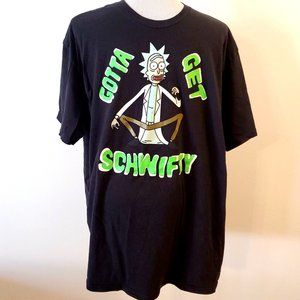 Rick And Morty Men's Gotta Get Schwifty Black Green Short Sleeve T-Shirt Size 2X